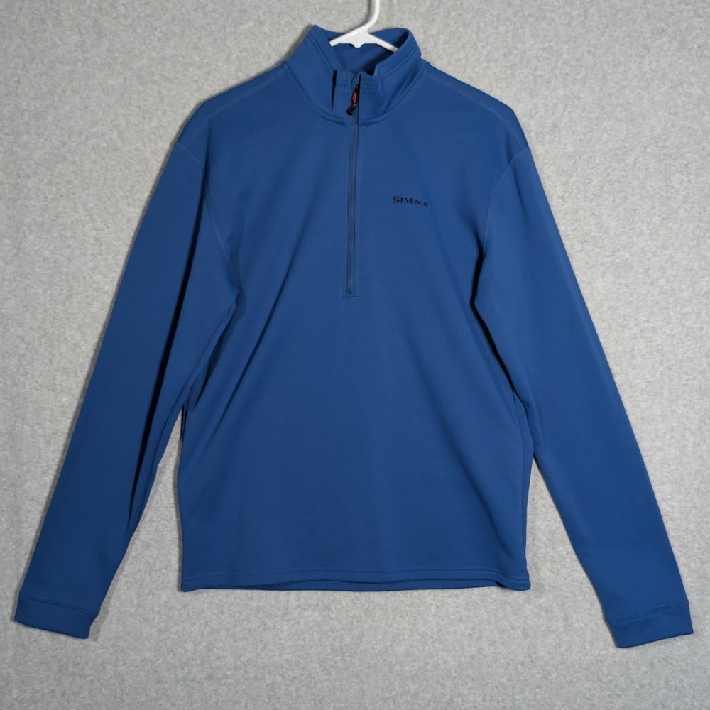Simms Mens Medium Blue Quarter Zip Pullover Sweater Fishing Gear Gorpcore Angler